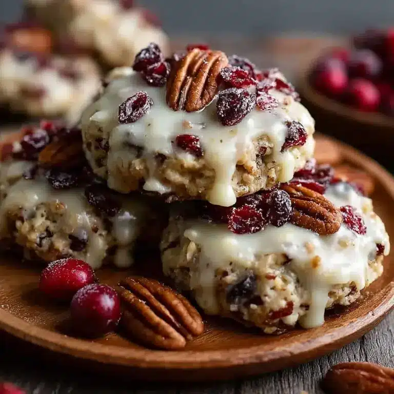 No-Bake Cranberry Pecan Praline Cookies Recipe