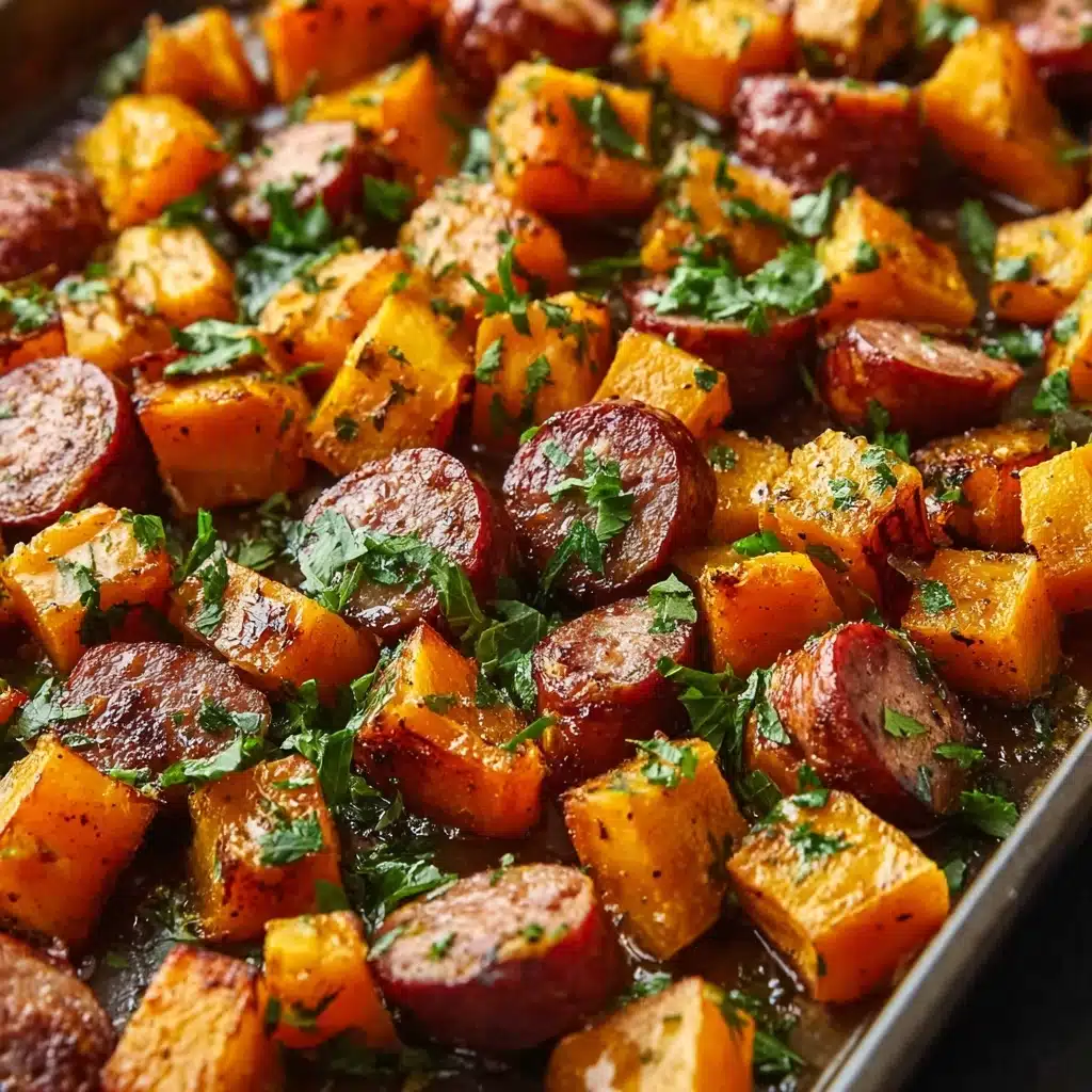 Sausage and Sweet Potatoes with Honey Garlic Sauce Recipe - Recipe Image