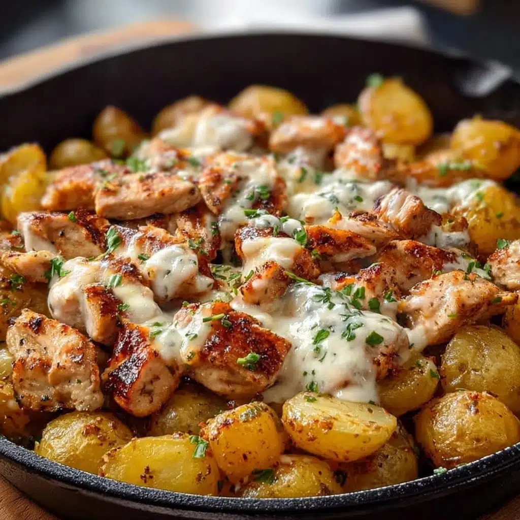 Garlic Parmesan Crockpot Chicken and Potatoes Recipe - Recipe Image
