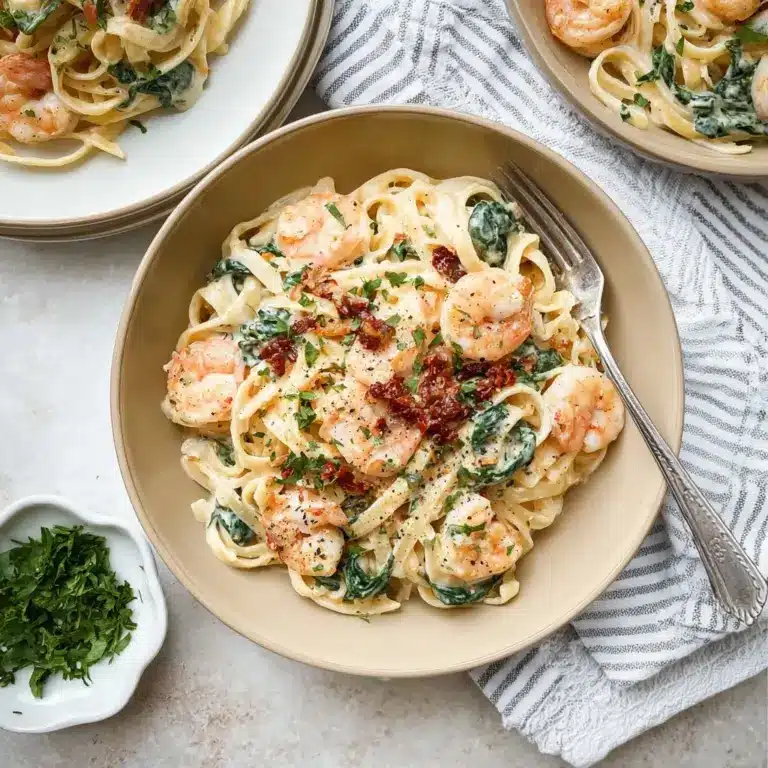 Creamy Tuscan Shrimp Linguine Recipe