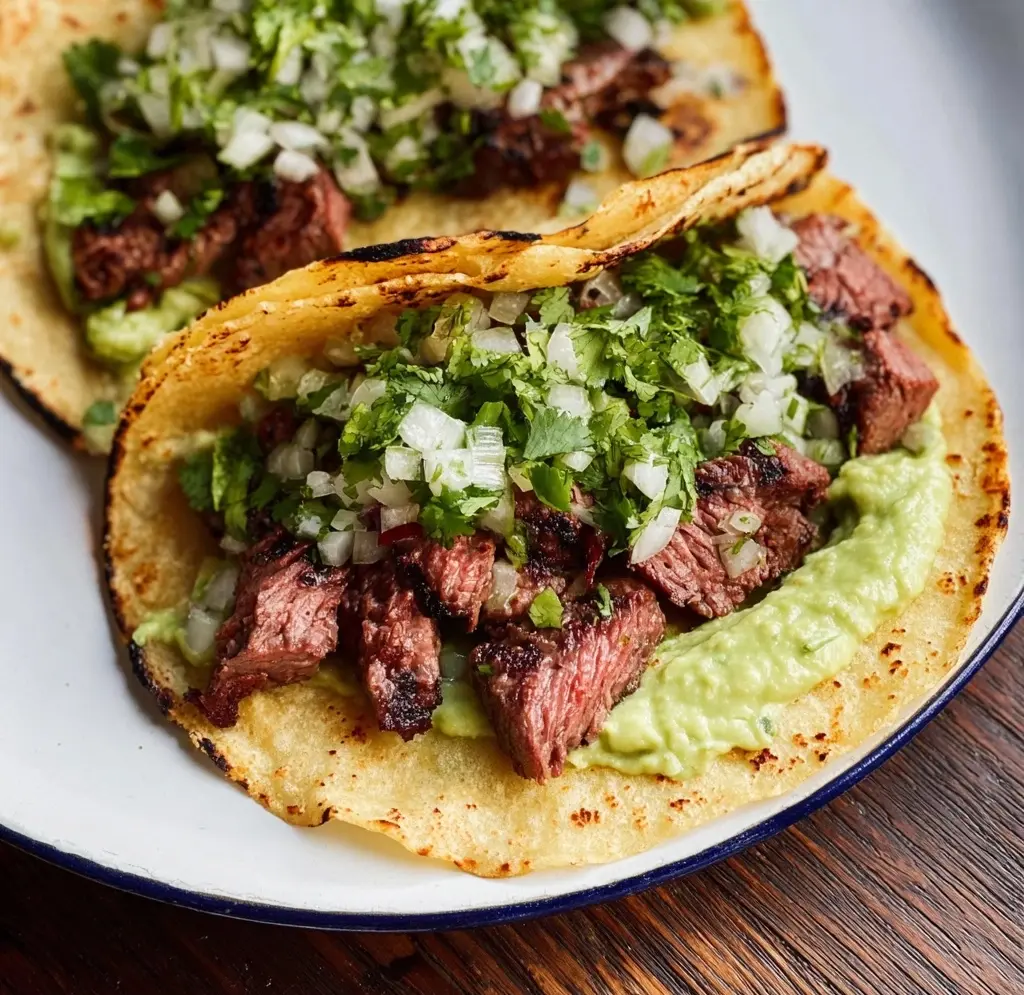 Grilled Steak Tacos with Avocado Salsa Recipe