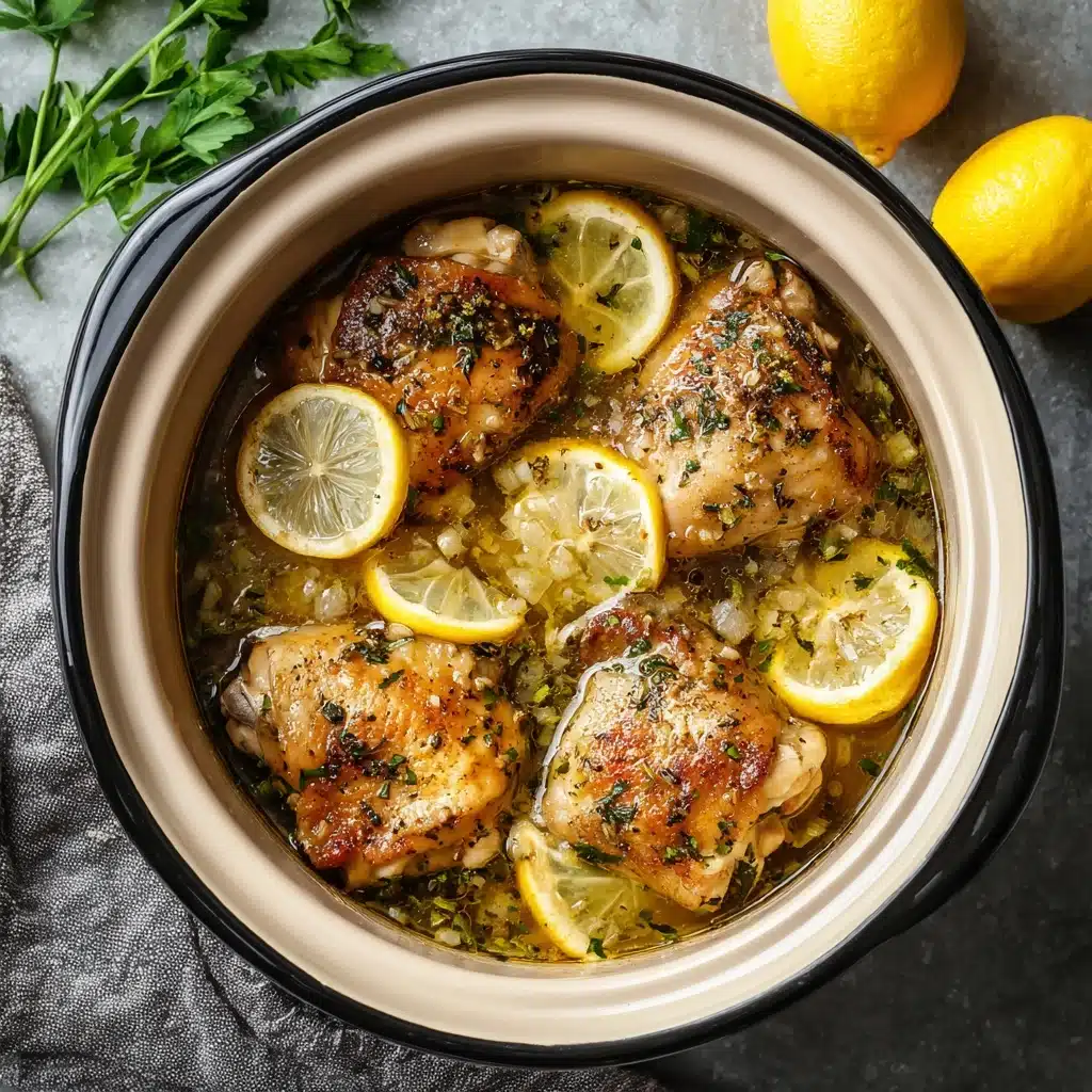 Slow Cooker Lemon Garlic Chicken Recipe - Recipe Image
