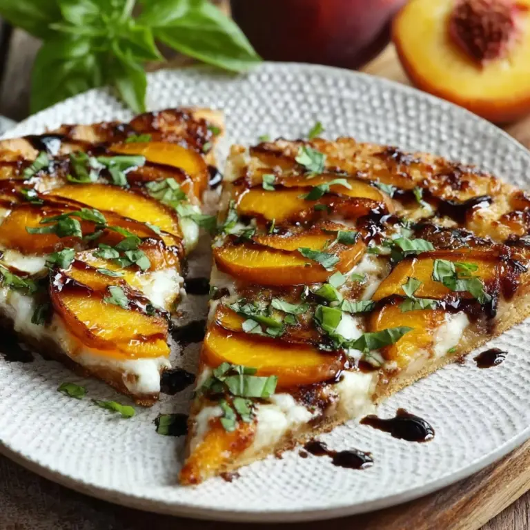 Peach & Basil Naan Bread Pizza Recipe