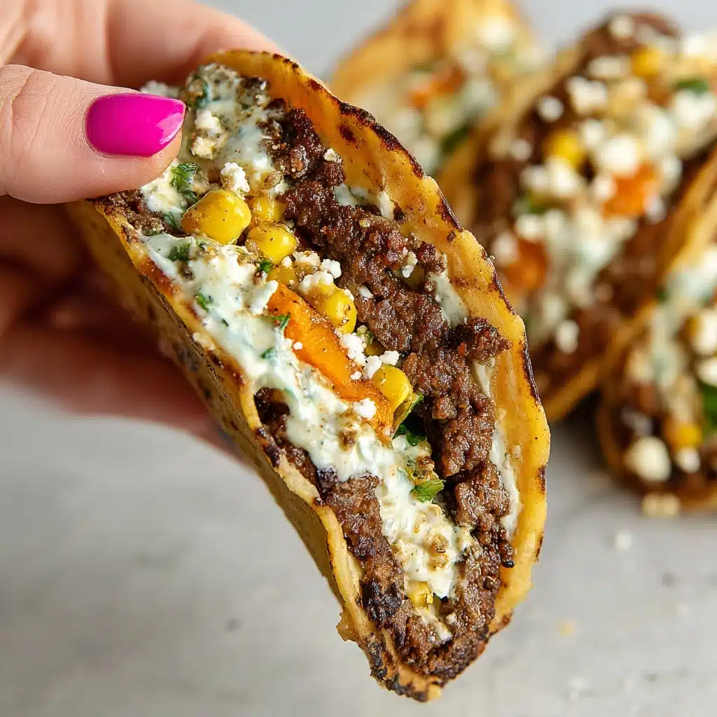 Street Corn Smash Burger Tacos Recipe - Recipe Image