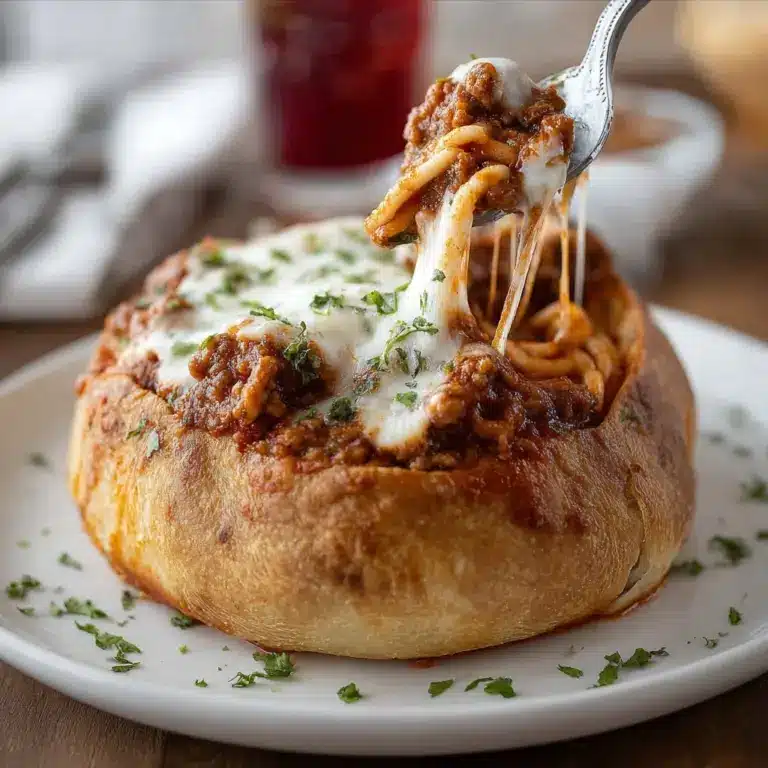 Spaghetti Garlic Bread Bowls Recipe