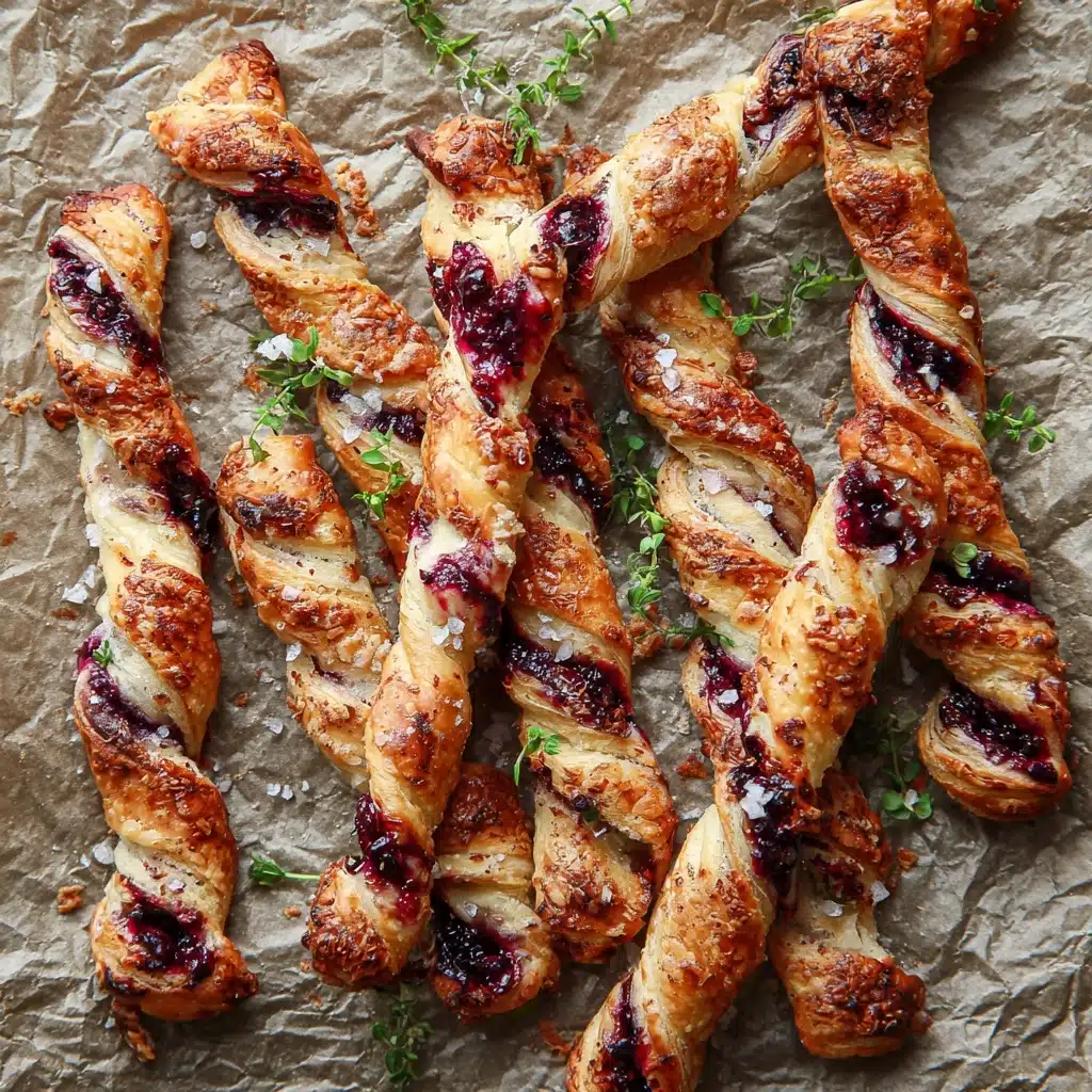 Blackberry Goat Cheese Puff Pastry Twists Recipe - Recipe Image