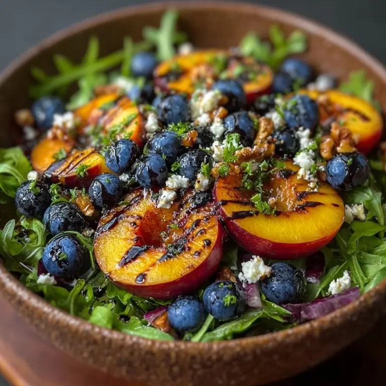 Grilled Peach Blueberry Salad Recipe