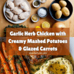 GARLIC HERB CHICKEN WITH MASHED POTATOES AND GLAZED CARROTS Recipe