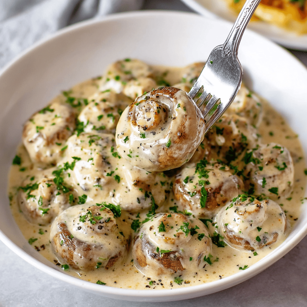 Garlic Parmesan Mushrooms Recipe - Recipe Image