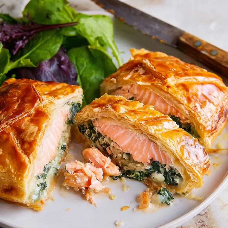 Spinach and Cheese Stuffed Salmon Wellington Recipe