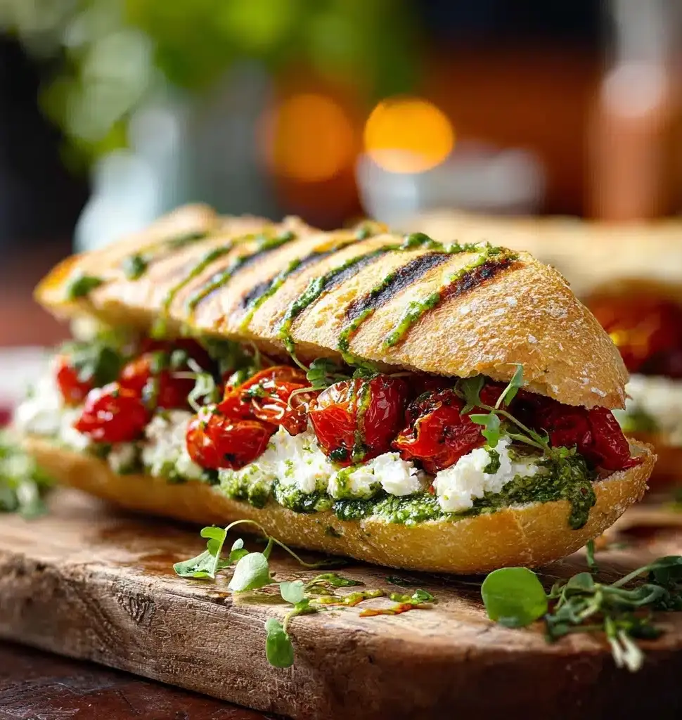 Burrata Caprese Sandwich with Cherry Tomato Confit Recipe