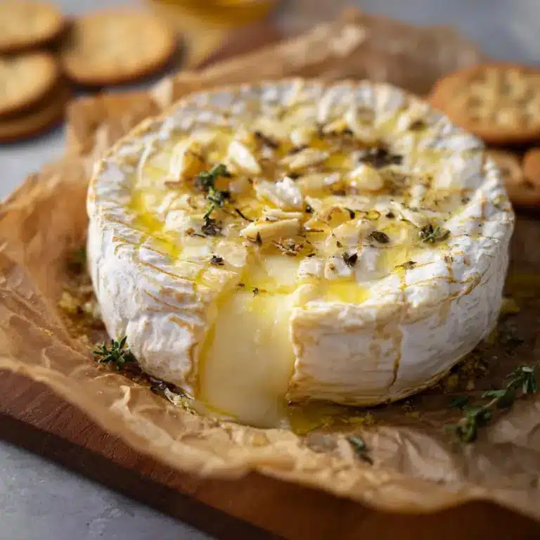 Delicious Garlic Butter Baked Brie Recipe