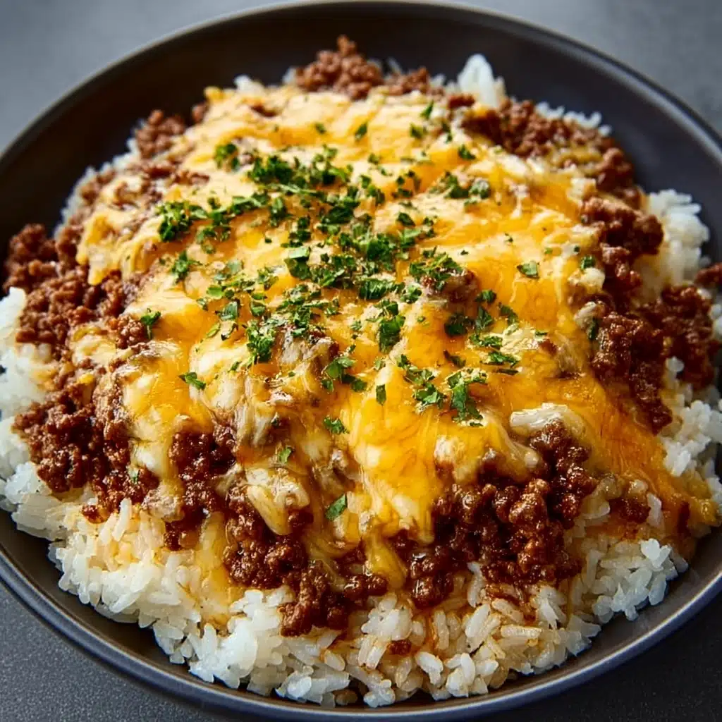 Garlic Butter Beef and Rice Skillet with Cheddar Parmesan Sauce
 - Recipe Image