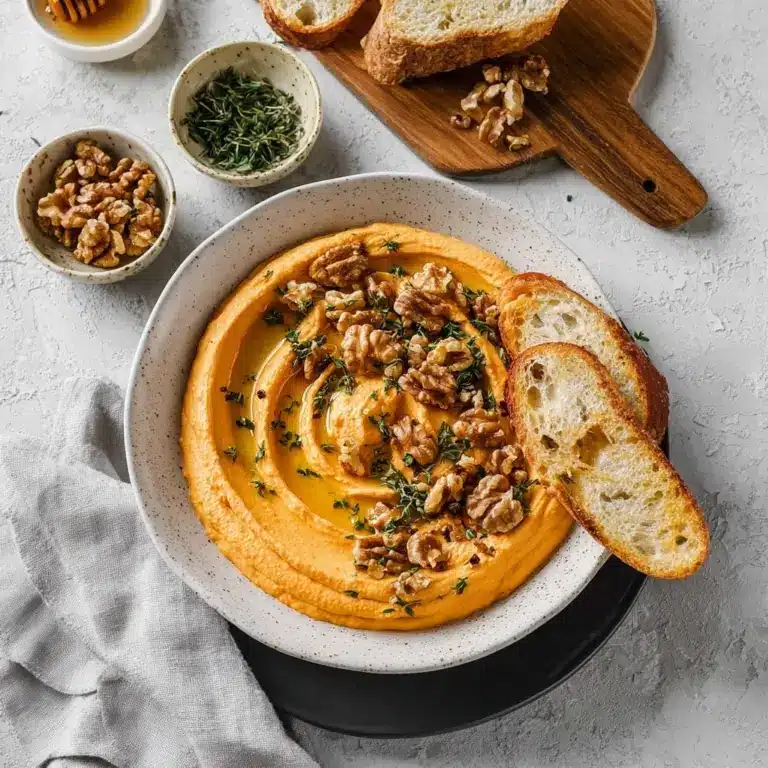 Pumpkin Whipped Feta Dip with Honey, Thyme, and Walnuts Recipe