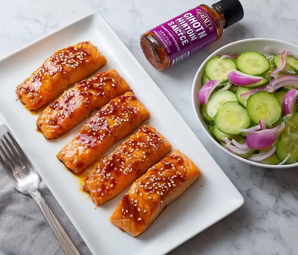 Sticky Hoisin Salmon with Cucumber Vinegar Recipe