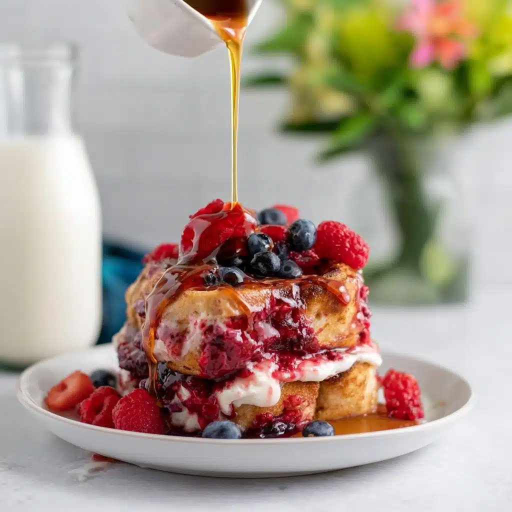 Cream Cheese-Stuffed Blackberry Compote French Toast Recipe - Recipe Image