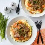 Fall Apple Cider Beef Stew over Mashed Potatoes Dinner Recipe