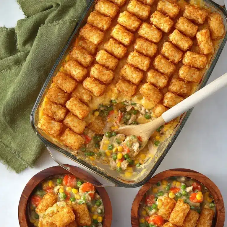 Chicken Alfredo Tater Tot Casserole Recipe
