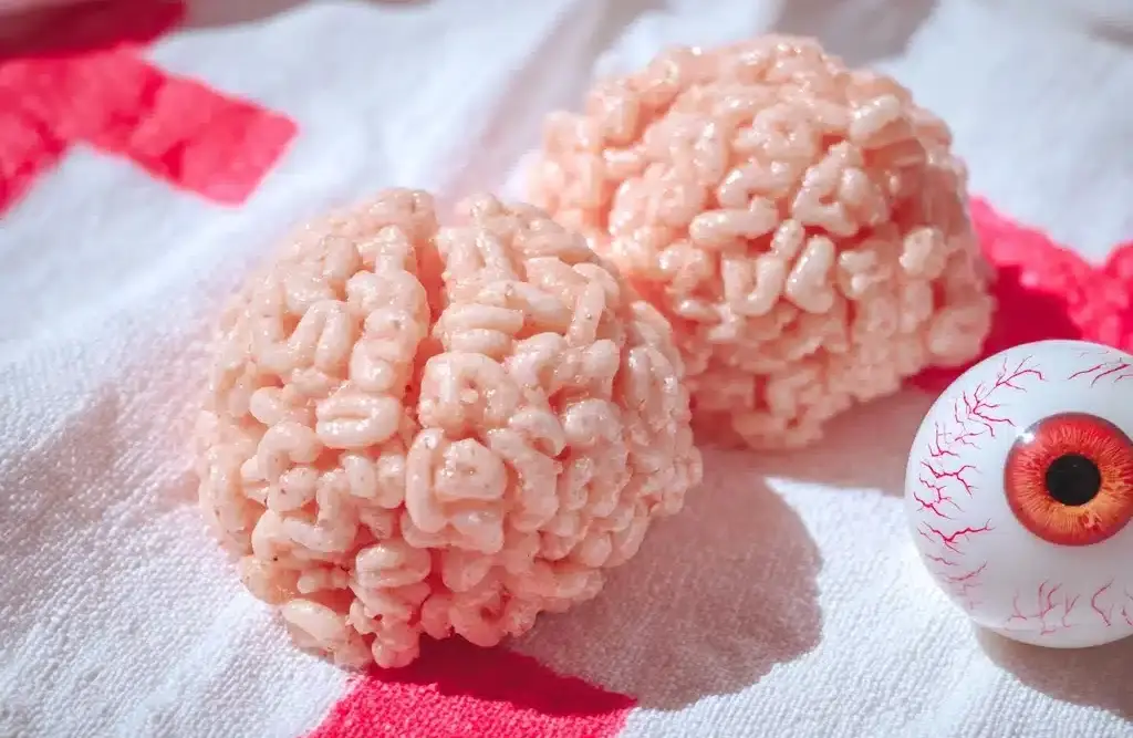 Marshmallow Rice Bubbles Halloween Brains Recipe