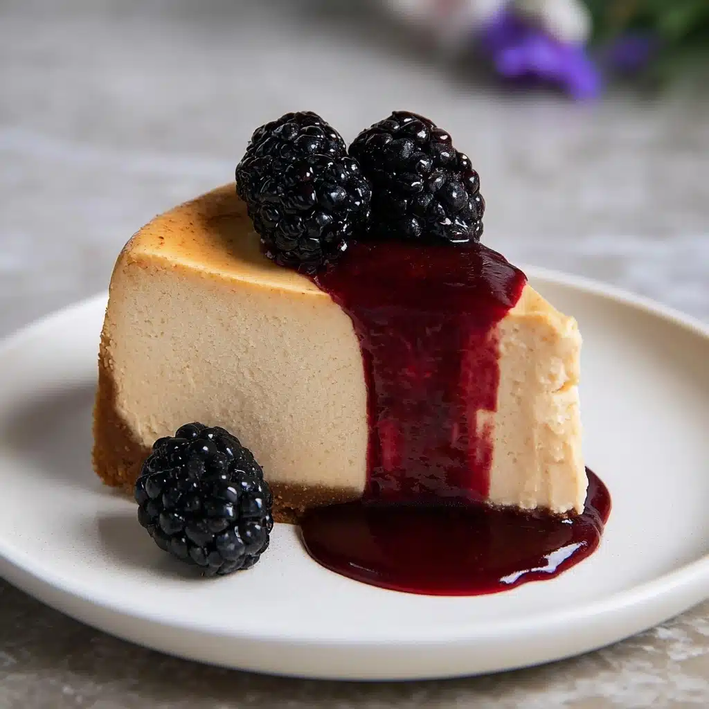 London Fog Basque Cheesecake with Blackberry Recipe - Recipe Image