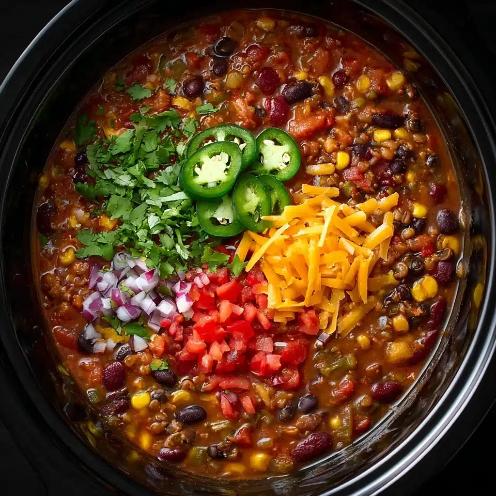 Slow Cooker Lentil Taco Chili Recipe - Recipe Image