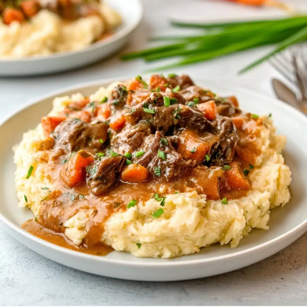 Fall Apple Cider Beef Stew over Mashed Potatoes Dinner Recipe
- Recipe Image