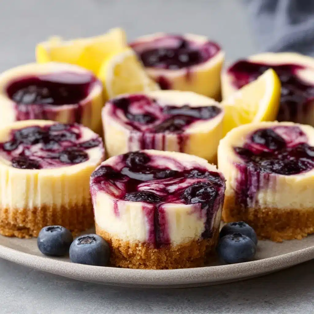 Juicy Mini Lemon Blueberry Cheesecakes Recipe - Recipe Image