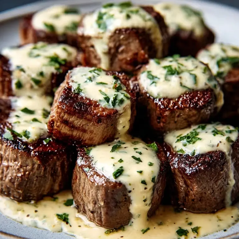 Easy Garlic Butter Steak Bites with a Rich Parmesan Cream Sauce