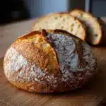 Crusty Golden Sourdough Bread with a Soft Chewy Center Recipe
