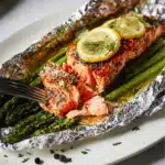 Garlic Parmesan Salmon & Asparagus Foil Pack Recipe