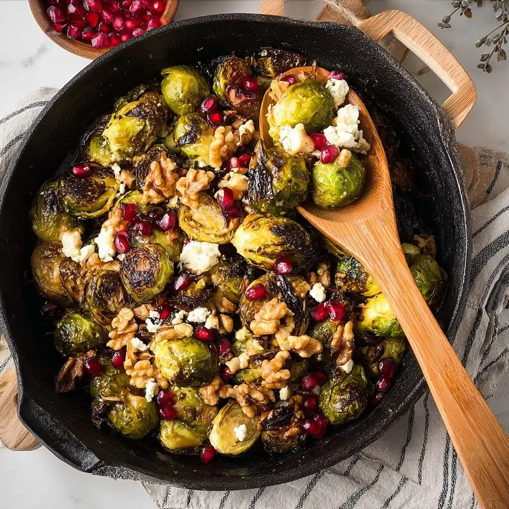 Pomegranate Pancetta Feta Brussels Sprouts Recipe - Recipe Image