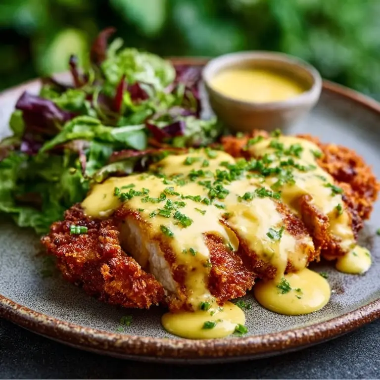 Pretzel Chicken with Mustard-Cheddar Sauce Recipe