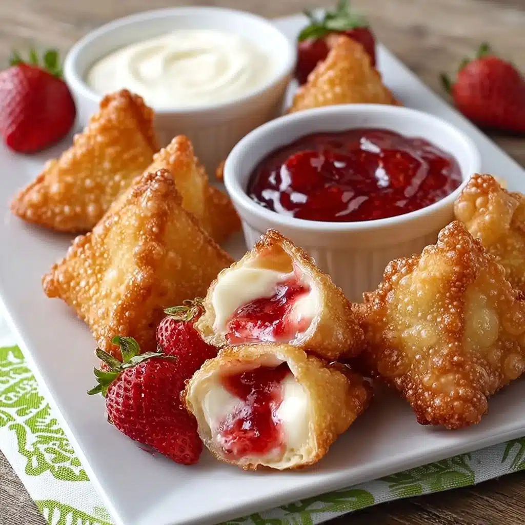 Deep-Fried Strawberry Cheesecake Wonton Bites Recipe - Recipe Image