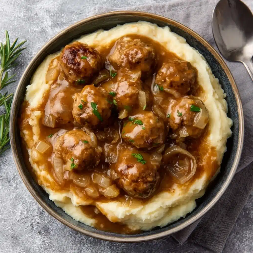 Crock Pot French Onion Meatballs Recipe - Recipe Image