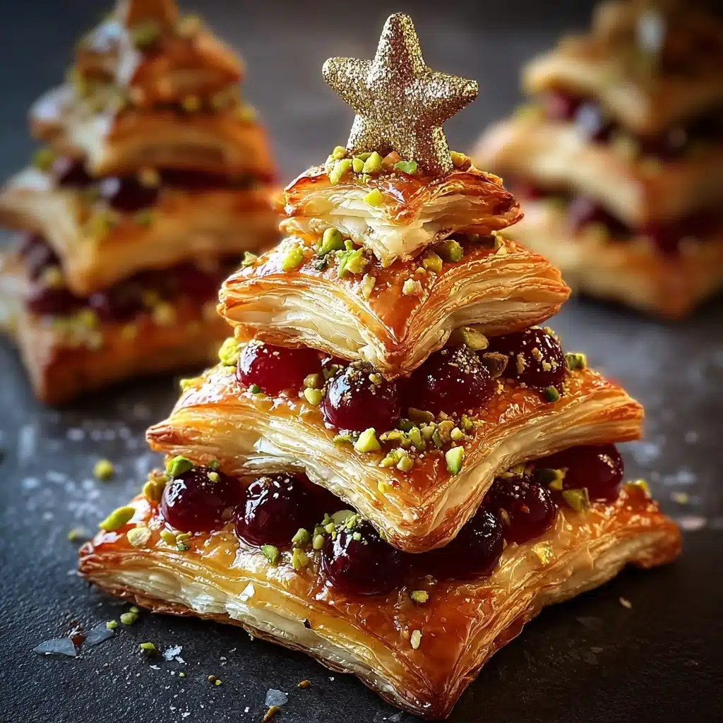 Cranberry, Camembert & Pistachio Christmas Tree Puff Pastry Recipe - Recipe Image
