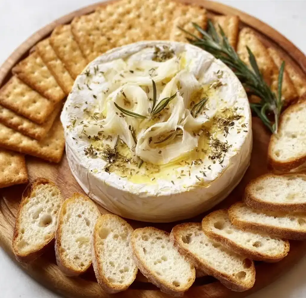 Delicious Garlic Butter Baked Brie Recipe
