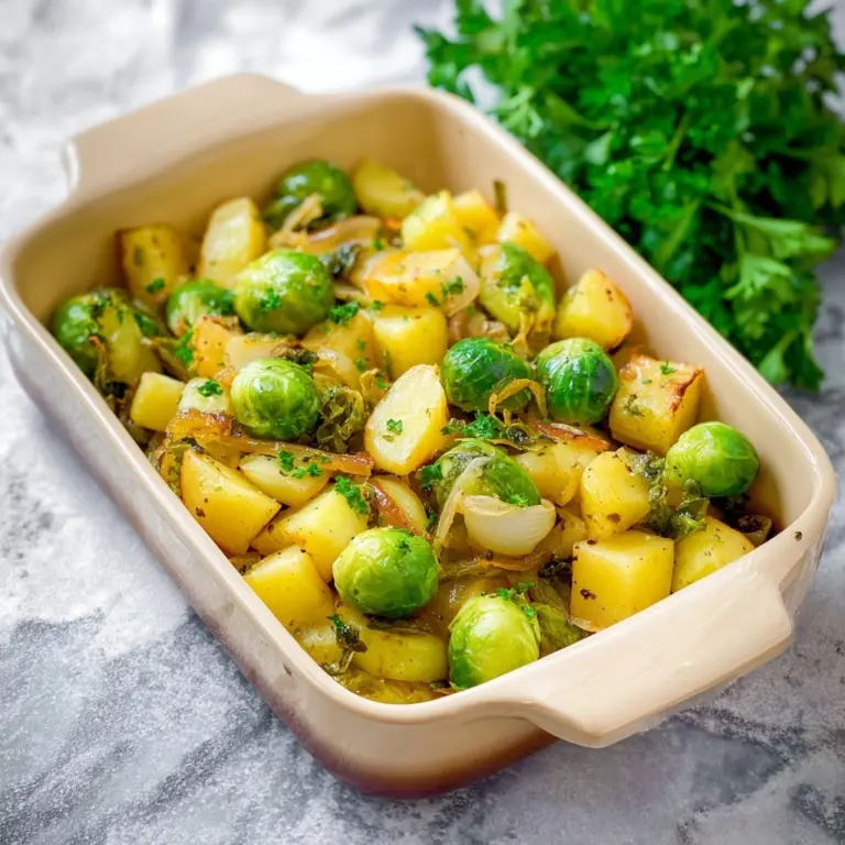 Garlic Brussels Sprouts Potatoes Recipe