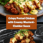Pretzel Chicken with Mustard-Cheddar Sauce Recipe