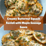 Easy Butternut Squash Ravioli with Maple Cream Sauce Recipe