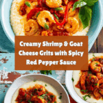 Shrimp & Goat Cheese Grits with Roasted Red Pepper Sauce Recipe