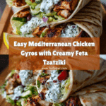 Mediterranean Chicken Gyros with Creamy Feta Tzatziki Recipe