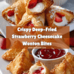 Deep-Fried Strawberry Cheesecake Wonton Bites Recipe
