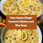 Lemon Ginger Turmeric Chicken and Rice Soup Recipe