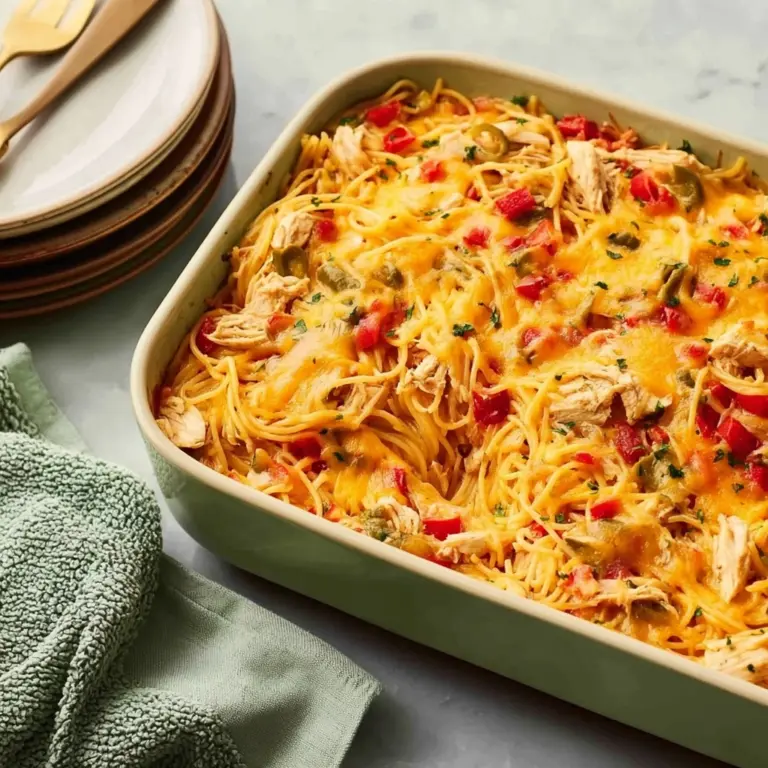 Homemade Southern Chicken Spaghetti Casserole Recipe | Spicy and Irresistible