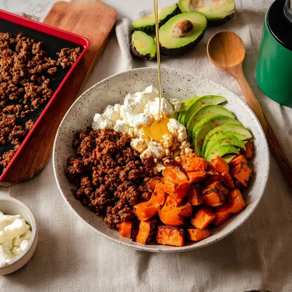 Sweet Potato Beef Bowl with Hot Honey and Cottage Cheese Recipe (Viral TikTok Recipe!)
 - Recipe Image