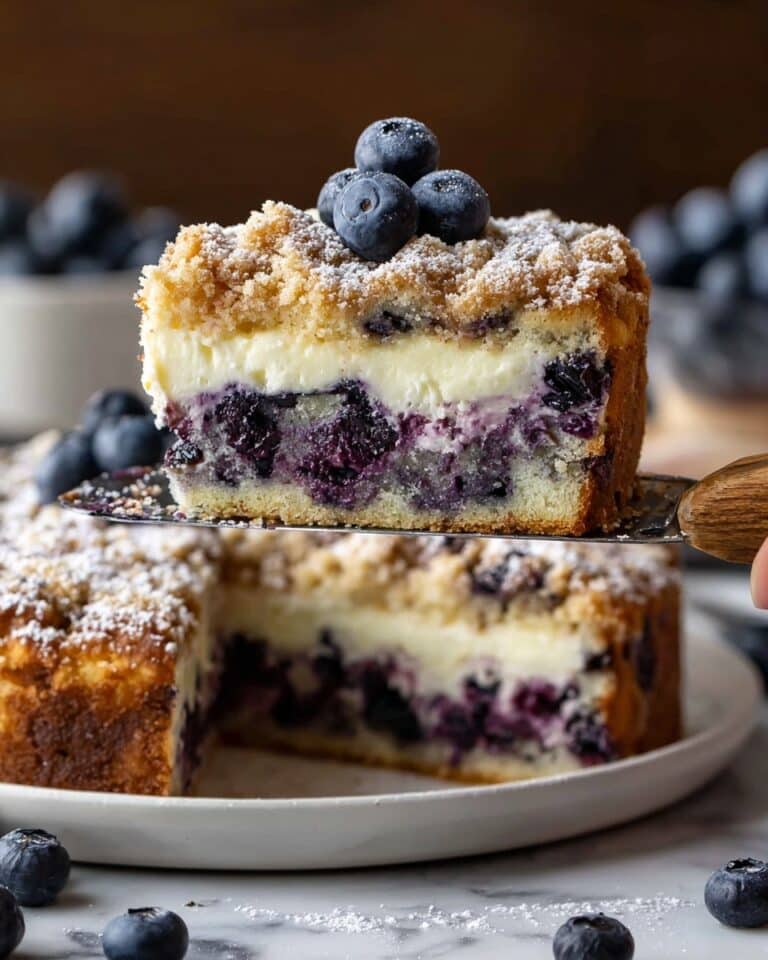 Blueberry Cream Cheese Coffee Cake with Streusel Crumb Topping Recipe