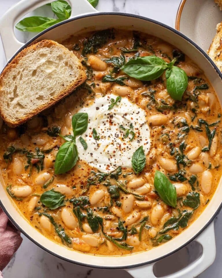 Creamy Tuscan White Bean Skillet Recipe