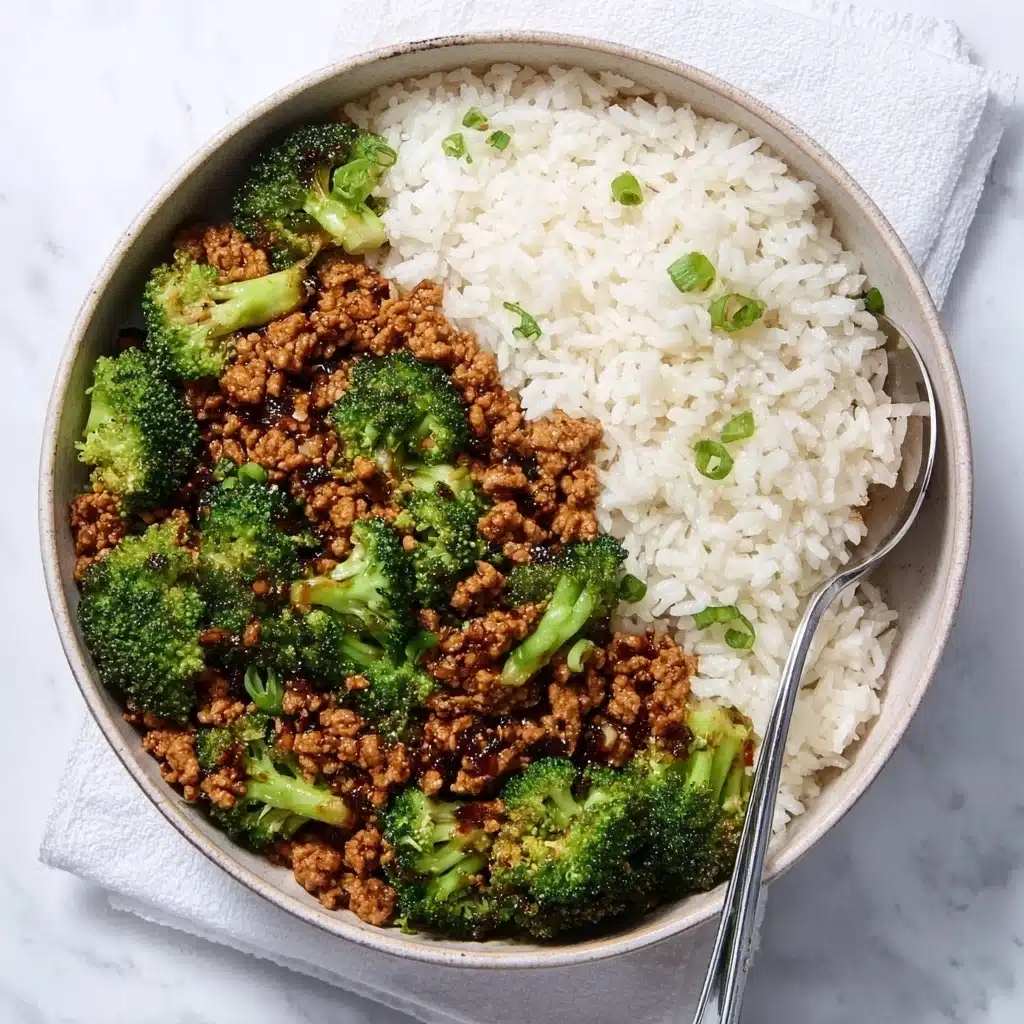 Honey Sriracha Ground Chicken and Broccoli Recipe - Recipe Image