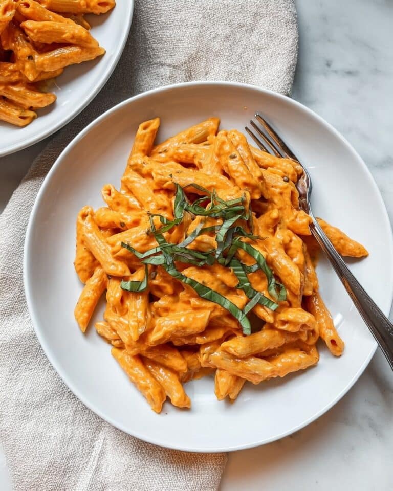 High-Protein Creamy Roasted Red Pepper Pasta Recipe