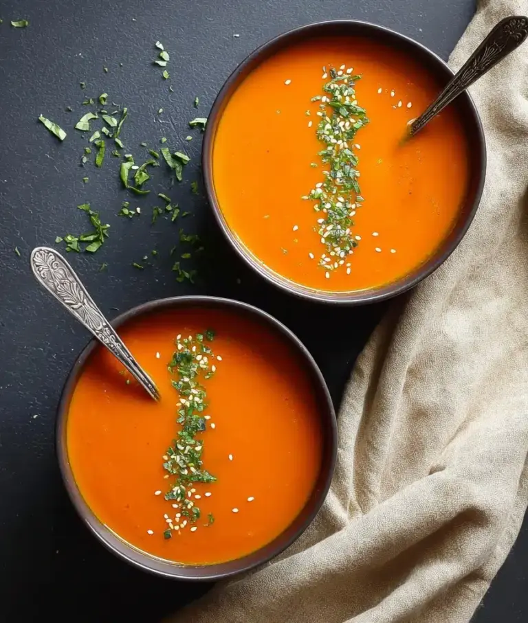 Vegan Roasted Carrot & Red Pepper Soup Recipe